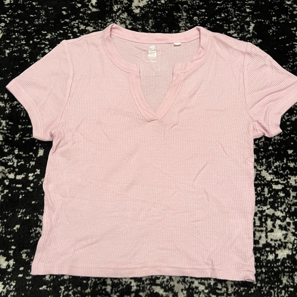 Pacsun Me to We pink golfer cropped baby tee